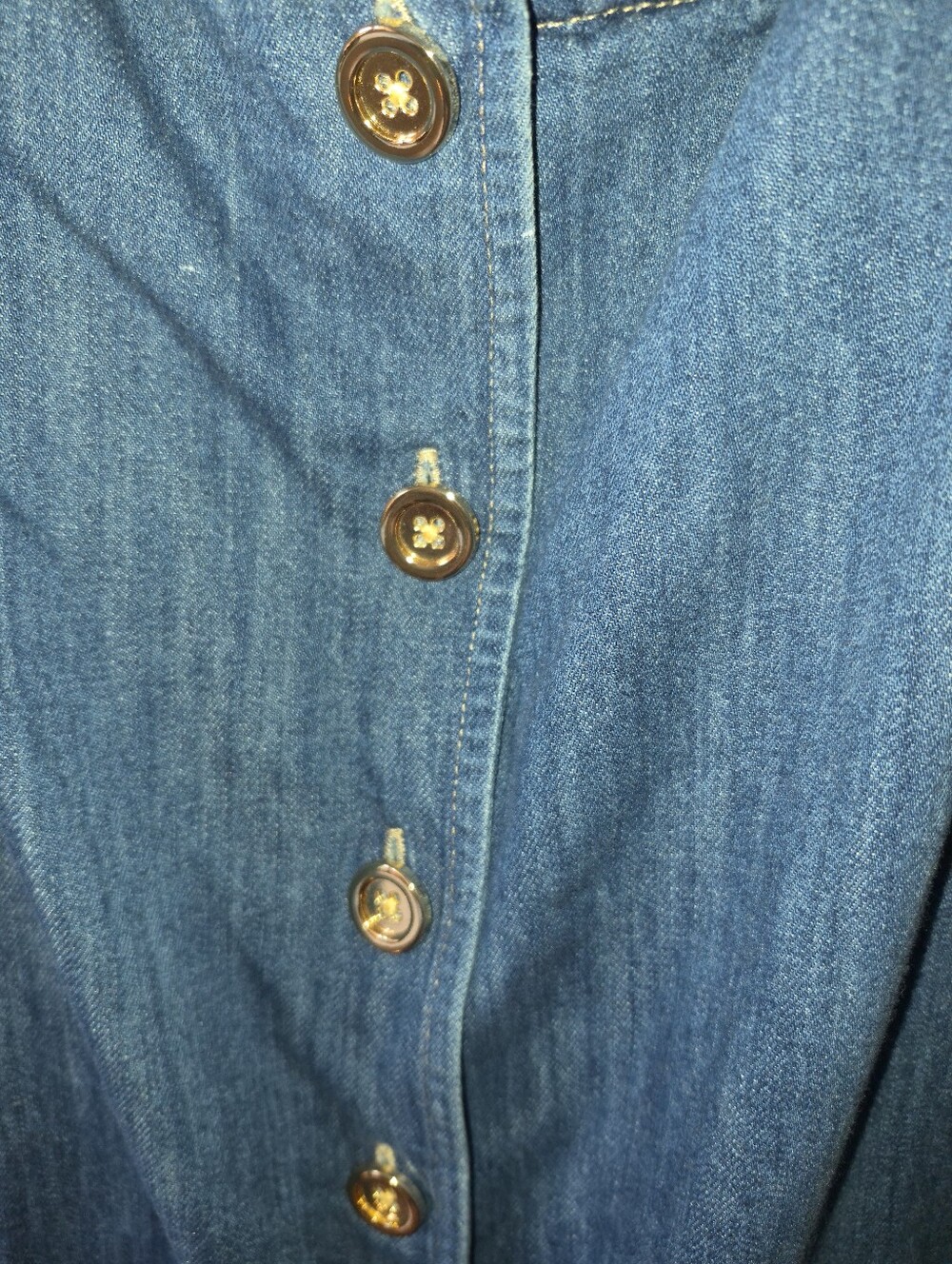 J.Crew Denim Mini Dress XS Blue 100% Cotton Button Front Chambray Shift Dress - Picture 4 of 6